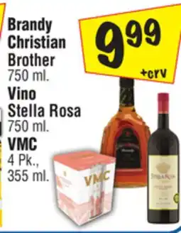 El Super Brandy Christian Brother 750 ml. Vino Stella Rosa 50 ml. VMC 4 Pk.,355 ml offer