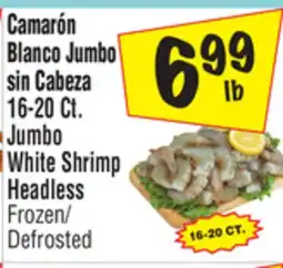 El Super 16-20 Ct Jumbo White Shrimp Headless offer