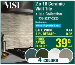 Menards MS International Isla Morning Fog 2 x 10 Ceramic Wall Tile offer