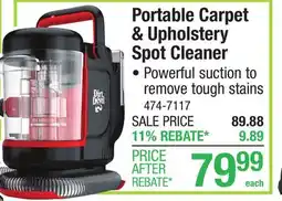 Menards Dirt Devil Portable Carpet and Upholstery Spot Cleaner offer