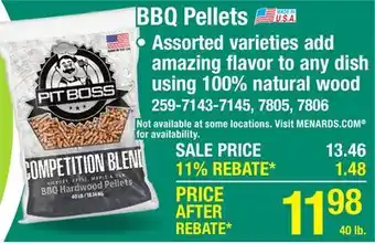 Menards Pit Boss Competition BBQ Smoking Pellets - 40 lb offer