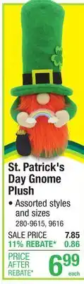 Menards Enchanted Garden 14-1/2 Green St. Patrick's Day Plush Gnome with Rainbow offer