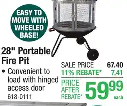 Menards Backyard Creations 28 Portable Steel Fire Pit offer