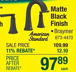 Menards American Standard Braymer Two-Handle 8 Widespread Matte Black Bathroom Sink Faucet offer