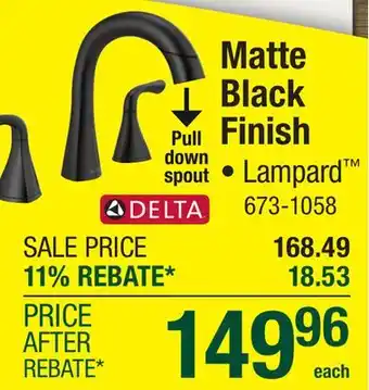 Menards Delta Lampard Two-Handle 8 Widespread Pull-Down Matte Black Bathroom Sink Faucet offer