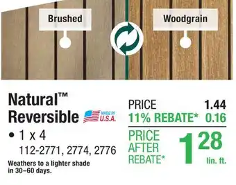 Menards UltraDeck Natural 8' Reversible Composite Decking offer