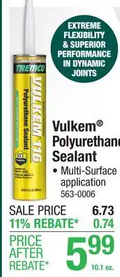 Menards Tremco Vulkem 116 Limestone Polyurethane Sealant - 10.1 oz offer