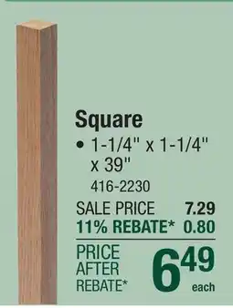 Menards Mastercraft Urban Unfinished Oak 1-1/4 x 1-1/4 x 39 Square Stair Baluster offer