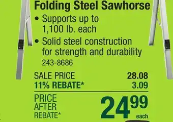 Menards Masterforce Folding Steel Sawhorse offer