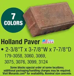 Menards 4 x 8 Charcoal Holland Paver offer