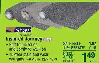 Menards Shaw Inspired Journey Arctic Path Frieze Carpet 12ft. Wide offer