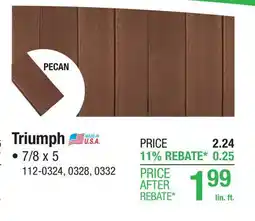 Menards UltraDeck Triumph 8' Pecan Low-Maintenance Composite Decking offer