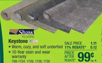 Menards Shaw Keystone Axis Frieze Carpet 12ft. Wide offer