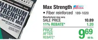 Menards Max Strength Concrete Mix - 60 lbs offer