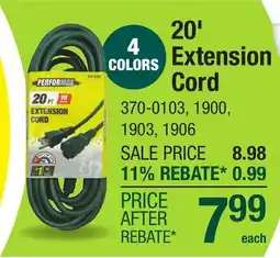 Menards Performax 20' 16/3 Light-Duty Green Outdoor Extension Cord offer