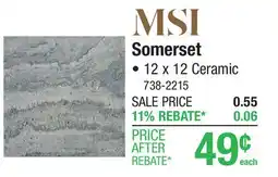 Menards MS International Somerset Mountain Grey 12 x 12 Ceramic Floor and Wall Tile offer