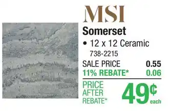 Menards MS International Somerset Mountain Grey 12 x 12 Ceramic Floor and Wall Tile offer