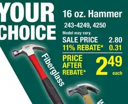 Menards Tool Shop 16 oz. Wood Claw Hammer offer