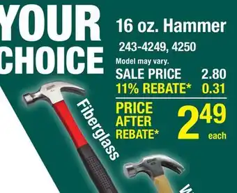 Menards Tool Shop 16 oz. Wood Claw Hammer offer