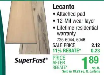 Menards SuperFast Lecanto Foothills 7 x 48 Floating Luxury Vinyl Plank Flooring (18.93 sq.ft/ctn) offer