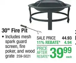 Menards Backyard Creations 30 Steel Fire Pit offer