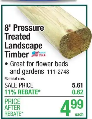 Menards 8' Treated Landscape Timber offer