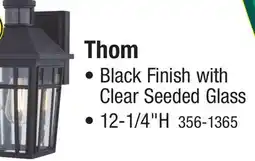 Menards Patriot Lighting Thom Black 1-Light Outdoor Wall Light offer