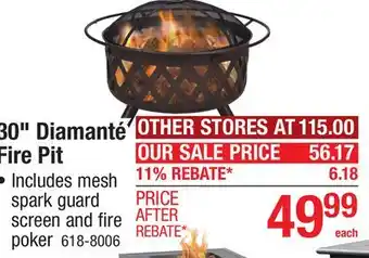 Menards Backyard Creations 30 Diamanté Steel Fire Pit offer