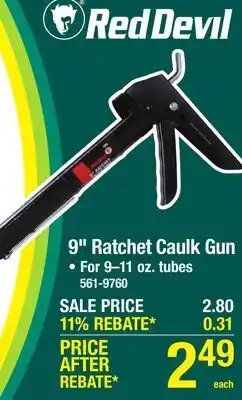 Menards Red Devil 9 Ratchet Caulk Gun offer