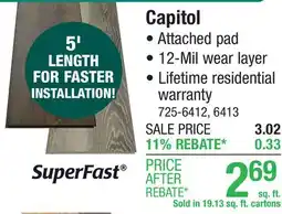 Menards SuperFast Capitol Gulfstream Floating Rigid Vinyl Plank 9.1 x 60 (19.13 sq. ft./ctn) offer