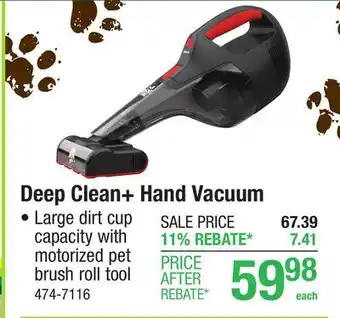 Menards Dirt Devil Deep Clean+ 16V Hand Vacuum with Motorized Pet Tool offer