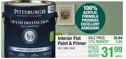 Menards Pittsburgh Paints & Stains Grand Distinction Interior Flat Paint & Primer White/Pastel Base - 1 gal offer