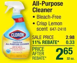 Menards Clorox Crisp Lemon Disinfecting All-Purpose Cleaner - 32 oz offer