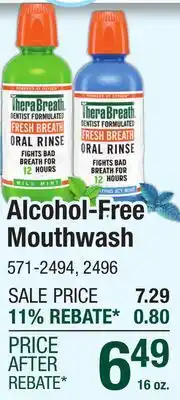 Menards TheraBreath Fresh Breath Mild Mint Alcohol-Free Mouthwash - 16 oz offer