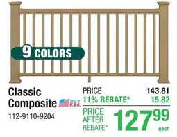 Menards UltraDeck Classic 36 x 6' Piano Composite Rail Kit offer