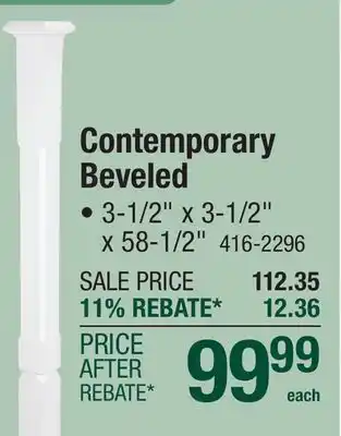 Menards Mastercraft Contemporary Brite White 3-1/2 x 3-1/2 x 58-1/2 Beveled Stair Full Newel offer