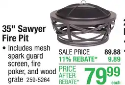 Menards Backyard Creations 35 Sawyer Steel Fire Pit offer