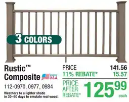 Menards UltraDeck Rustic 6' Gray Composite Rail Section Kit offer