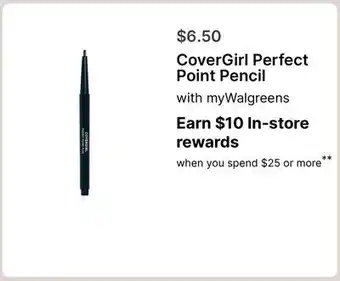 Walgreens CoverGirl Perfect Point Pencil with myWalgreens offer