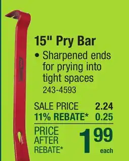 Menards Tool Shop 15 Flat Pry Bar offer