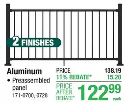 Menards Avant Railing 36 x 6' Black Sand Preassembled Aluminum Panel offer