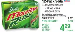 Menards Shasta Mountain Rush Soda - 12 Pack offer