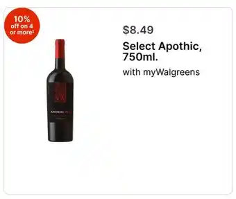 Walgreens Select Apothic, 750ml offer