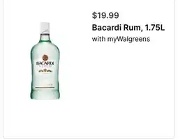 Walgreens Bacardi Rum, 1.75L offer