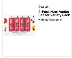 Walgreens 8-Pack Nutrl Vodka Seltzer Variety Pack offer