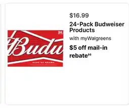 Walgreens 24-Pack Budweiser Products offer