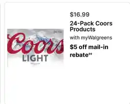 Walgreens 24-Pack Coors Products offer