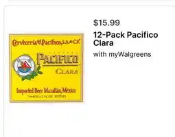 Walgreens 12-Pack Pacifico Clara offer