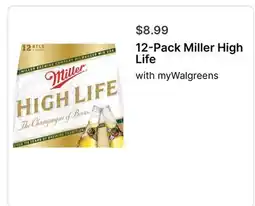 Walgreens 12-Pack Miller High Life offer