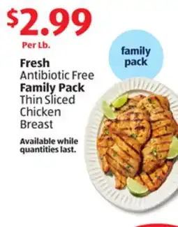 Aldi Fresh Antibiotic Free Family Pack Thin Sliced Chicken Breast offer